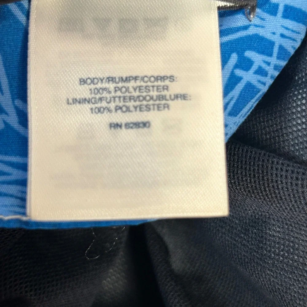 Lands' End Mens Blue Palm Leaf Print Swim‎ Trunks Size L 36-38 Mesh Liner Pocket